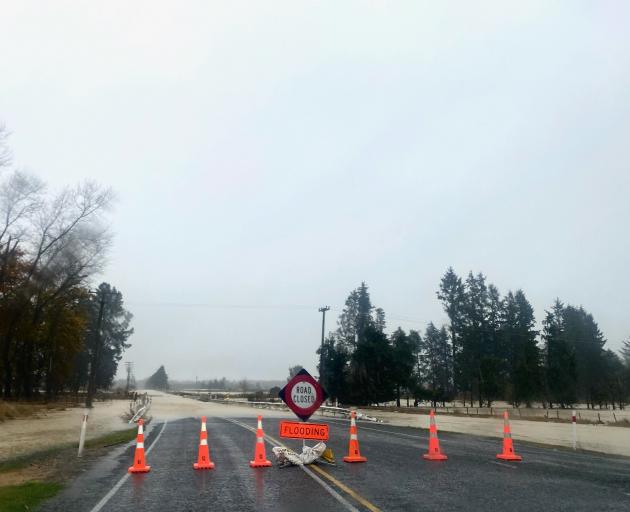 The heavy rain has closed roads throughout Canterbury including the Inland Scenic Route 72. Photo...