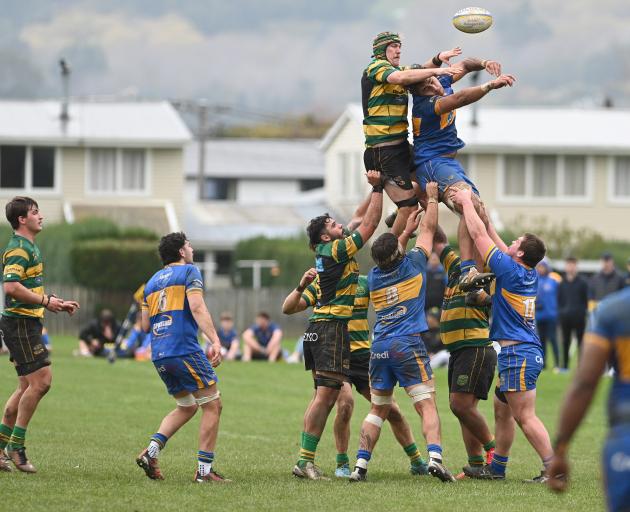Green Island beat Taieri 26-20 today at Peter Johnstone Park in Mosgiel. Photo: Linda Robertson
