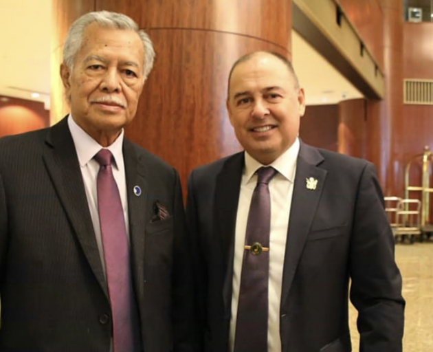 The Cook Islands Prime Minister and incoming forum chair Mark Brown in Japan with Henry Puna to...