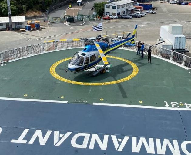 The helipad aboard Le Commandant Charcot in Lyttelton. Photo: Thomas Bywater

