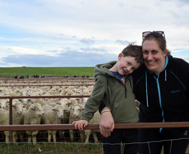 Enjoying a day at the sale are Katy Wade and her son Michael.