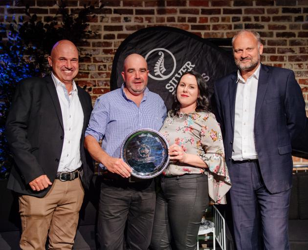Silver Fern Farms livestock representative Simon Boshier (left) with 2020 Plate to Pasture...