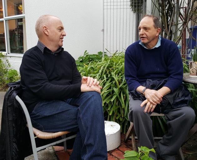 Volunteer Jeff Pettis (left) enjoys spending time with Laurie and says it benefits him just as...