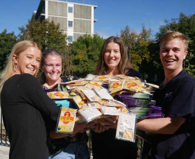 University of Otago postgraduate food science students (from left) Felicity Prendergast, Meghan 
...