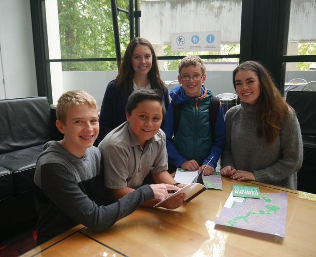 Town Belt Kaitiaki members (from left) John McGlashan College pupil Alex Seaton (13), St Joseph’s...