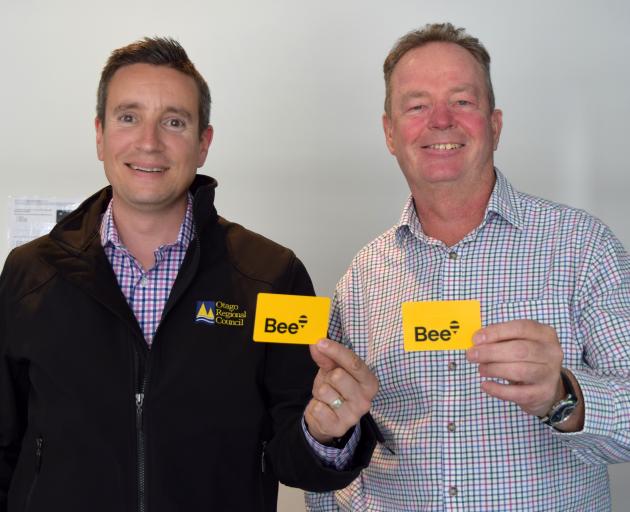 Otago Regional Council public transport team leader Julian Phillips (left) and  Regional...