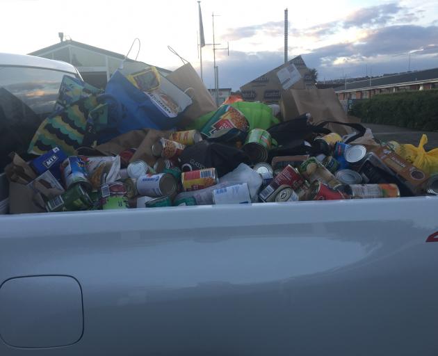 Food was split between the Salvation Army, St Vincent de Paul and Presbyterian Support Otago...