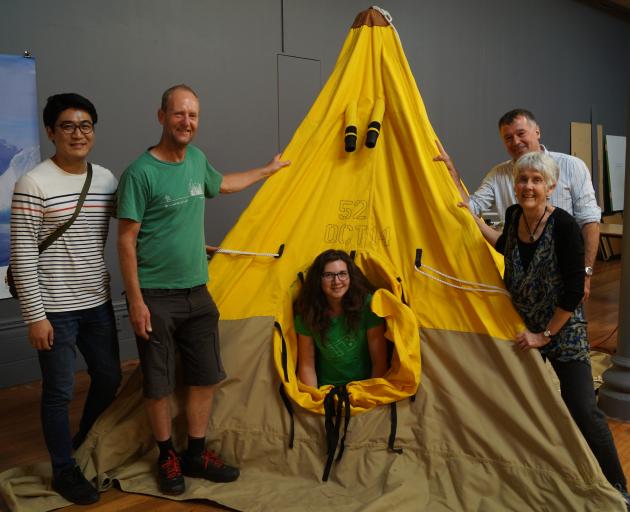 Otago Museum science engagement director Craig Grant (back right) with Antarctic researchers ...