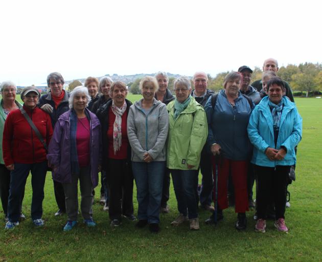 The rain on Monday was not stopping this walking group. PHOTO: ELLA STOKES