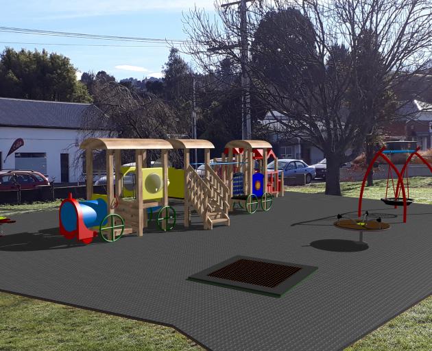 An artist’s impression of what the playground area in the Greater Green Island Recreational Area...