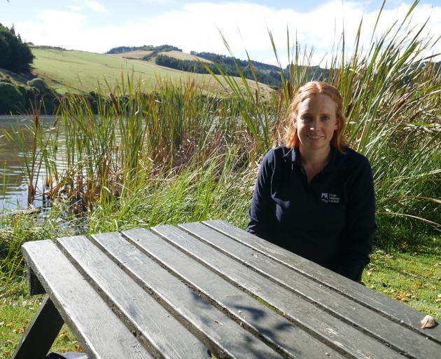 Otago Regional Council project delivery specialist Libby Caldwell at Tomahawk lagoon last week....