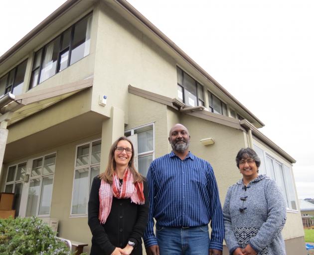  English Language Partners staff (from left) co-ordinator Felicity Hattrell, manager Paul Naidu, and administrator Tamara Dixon are delighted with the organisation's new South Dunedin facility. PHOTO: ANGELA REID