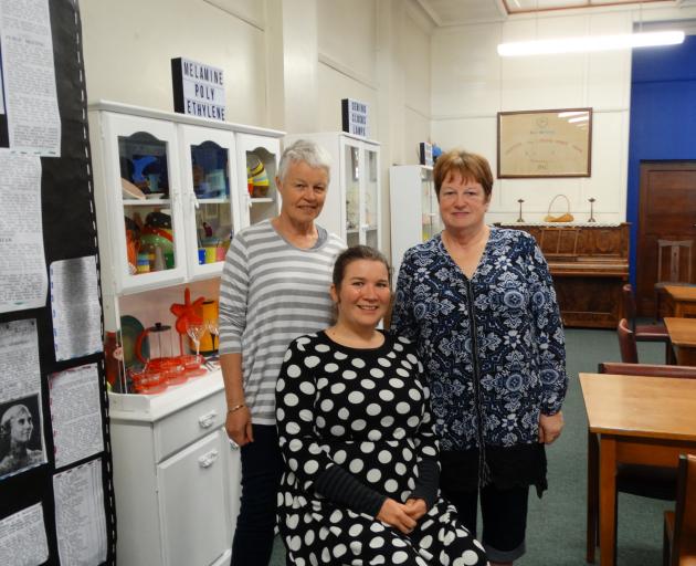 Enjoying a busy year of anniversary celebrations for the Otago Pioneer Women’s Hall in Moray Pl are (from left) society member Sue Graham, oral historian in residence Rachael Francis and president Ainslie Carnahan. PHOTO: BRENDA HARWOOD