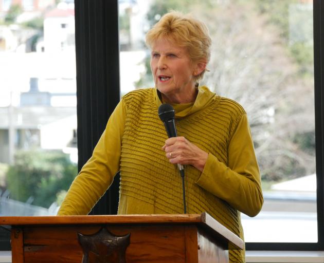 Good Shepherd New Zealand board chairwoman Dame Diana Crossan, of Wellington, speaks at the...