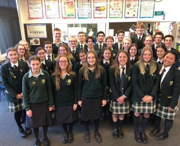 Bayfield High School singers prepare for The Big Sing  in Dunedin next week. PHOTO: SUPPLIED

