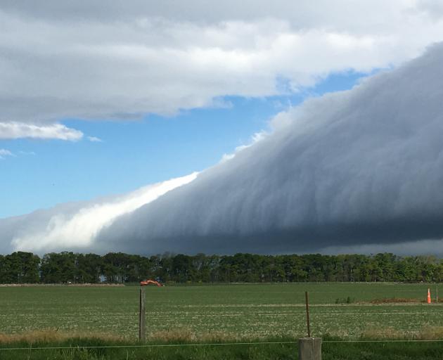 The storm, as seen from South Canterbury. Photo: Debbie Porteous