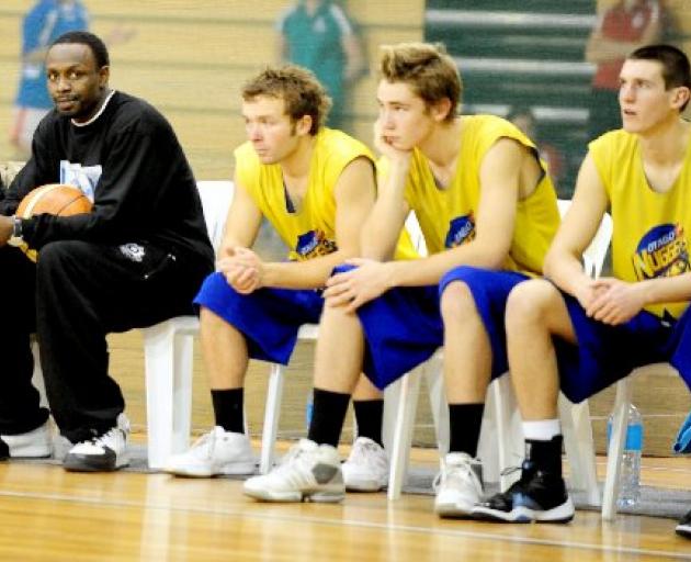 American import Lemar Gayle watches an Otago Nuggets training session.  Photo by Craig Baxter