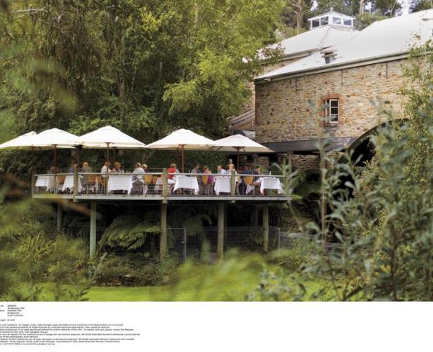 Outdoor dining at Bridgewater Mill in the Adelaide Hills. Photo by South Australian Tourism...