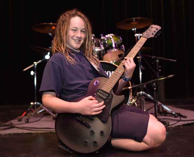 Guitarist Rohan Wingham (12), of Tahuna Normal Intermediate band Rodeo Clowns.