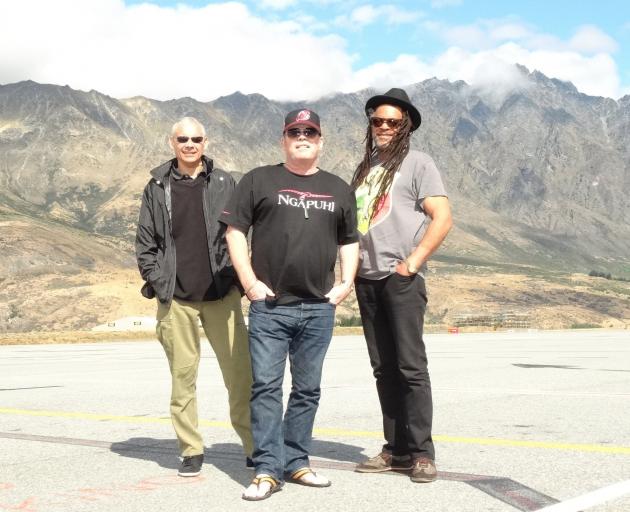 UB40 members soak up the Queenstown sun the day before their washed-out January concert this year...