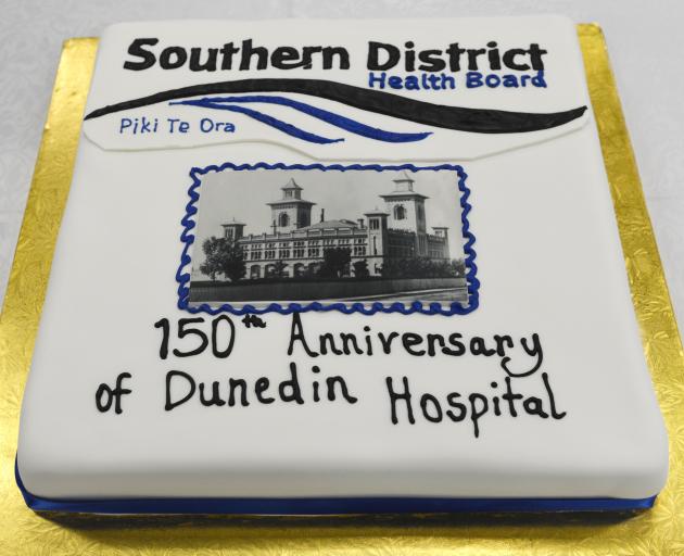 A decorated cake marks the 150th anniversary of Dunedin Hospital in Great King St. Photos: Gerard...