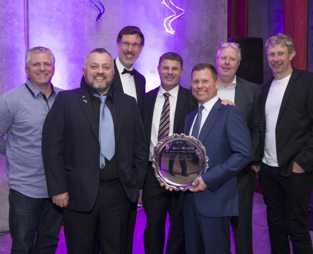 Accepting the New Zealand Airports award for Project of the Year are project team representatives...