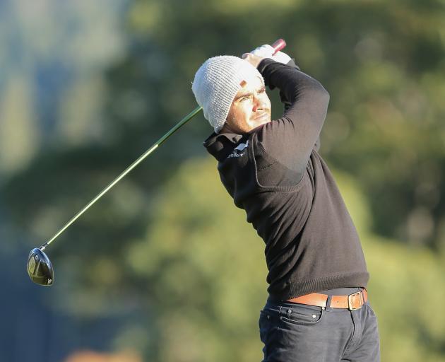 Fraser MacLachlan competes in the Queenstown Open at the Kelvin Heights course yesterday....