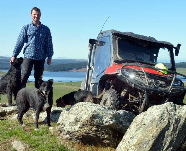 Thornicroft Station deer manager Caleb Neilson with one of the new side-by-side ATVs to be used...