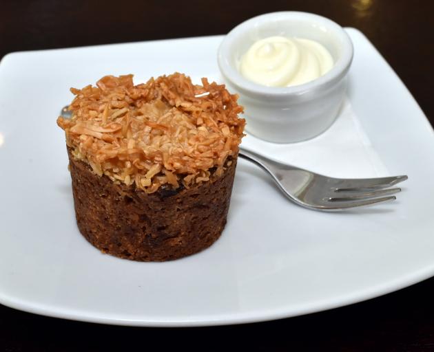 Cilantro Cafe fig, apple and coconut cakes. Photo by Gregor Richardson.