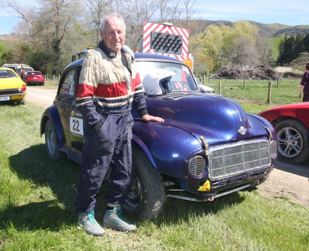 Temuka man Graeme Taylor with his Morris Minor that is ‘‘like a big go-kart’’, at the first...