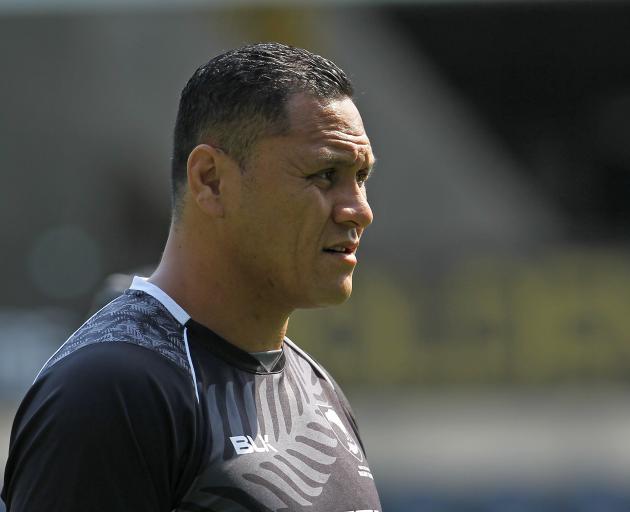 David Kidwell looks on during a New Zealand Kiwis training session at Forsyth Barr Stadium  in...