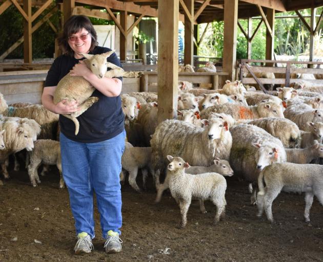 AgResearch scientist Dr Jenny Juengel with a recent arrival at the Invermay farm. Photo: Russell...