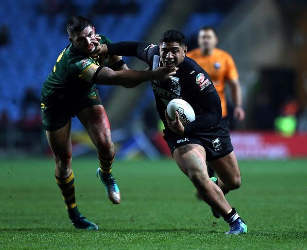 Kiwis backrower Jason Taumalolo on the run in the Four Nations final. Photo: Getty Images