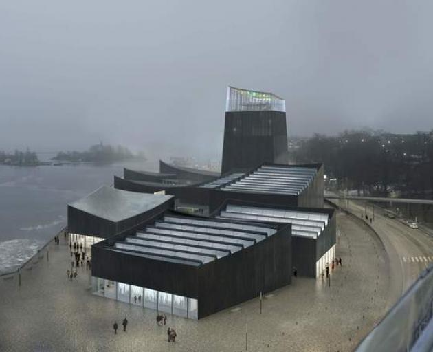 An undated artist's rendering shows a design of the rejected new Guggenheim museum in Helsinki....