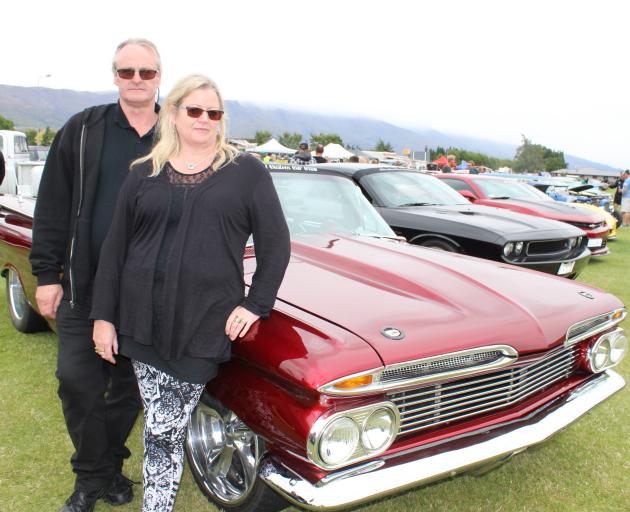 Barry and Liz Carmichael, of Dunedin, with their  1959 Chevrolet Impala Sports Coupe at the...