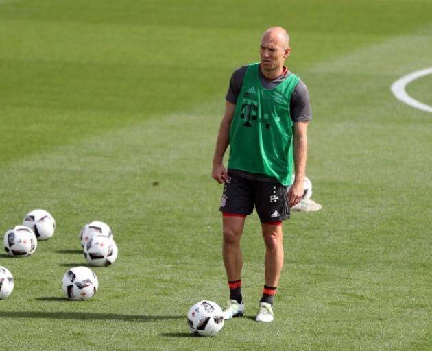 Arjen Robben at a training session with Bayern Munich. Photo: Reuters