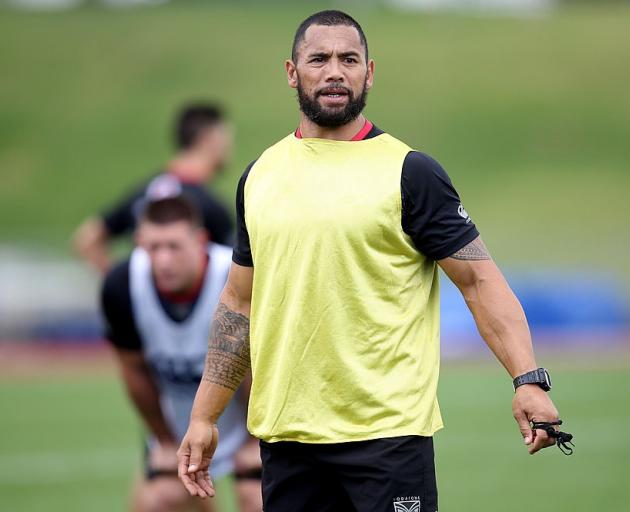 Ruben Wiki at a Warriors training session in 2014. Photo: Getty Images