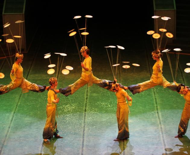 Wuhan acrobats will perform some of their daring acts in Dunedin tonight. Photo supplied.