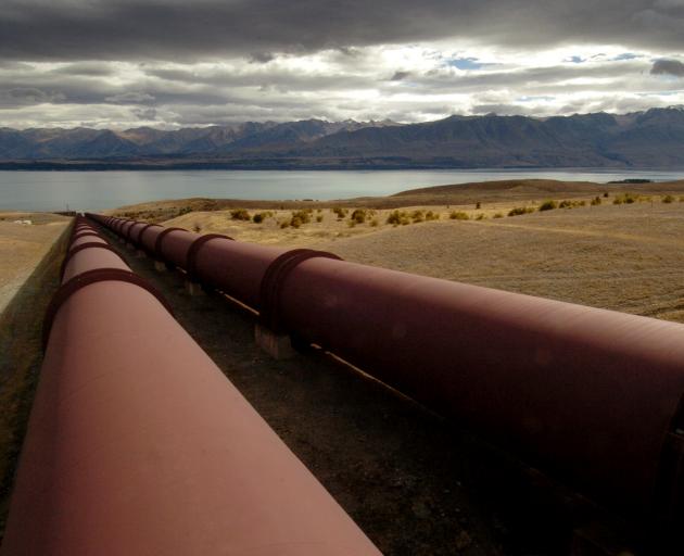 Penstocks feed Genesis Energy's Tekapo B power station, on Lake Pukaki's shores. Photo by Gerard O'Brien.