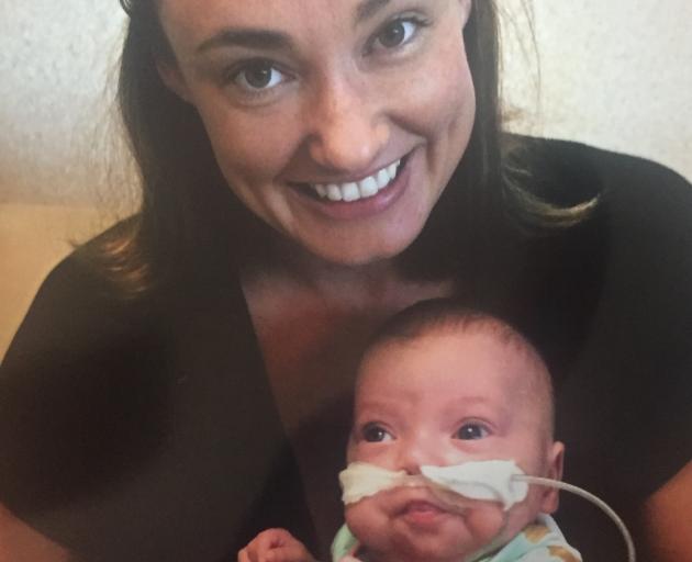 Mother Brodie Soster with her daughter Billie who was born prematurely, is now a healthy 3.34kg. Photo: Supplied