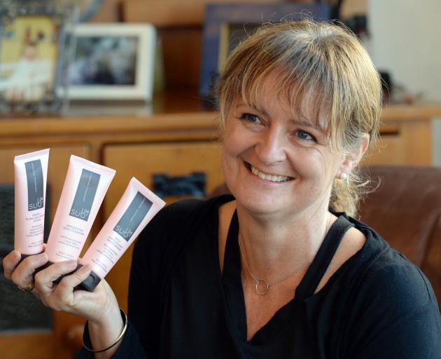 Carolyn Armstrong with her Sub24 skin care range at her Dunedin home. Photo by Linda Robertson.