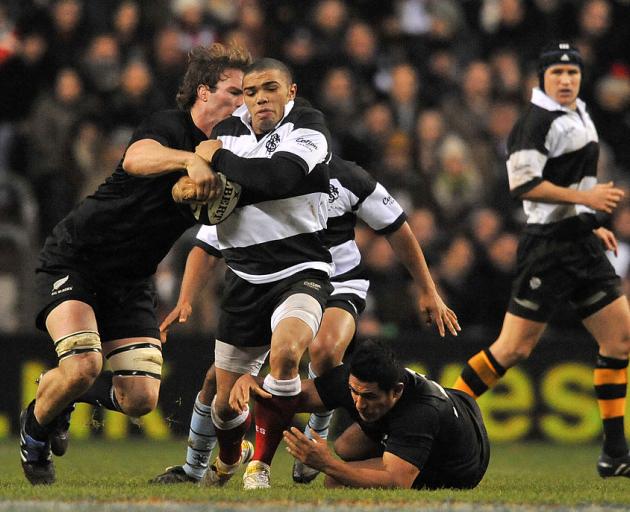Brian Habana in action for the Barbarians against the All Blacks at Twickenham in December 2009....