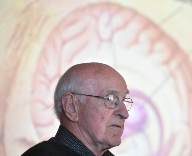 The Rev Prof Sir Lloyd Geering speaking in Dunedin in October 2014. Photo from ODT files.
