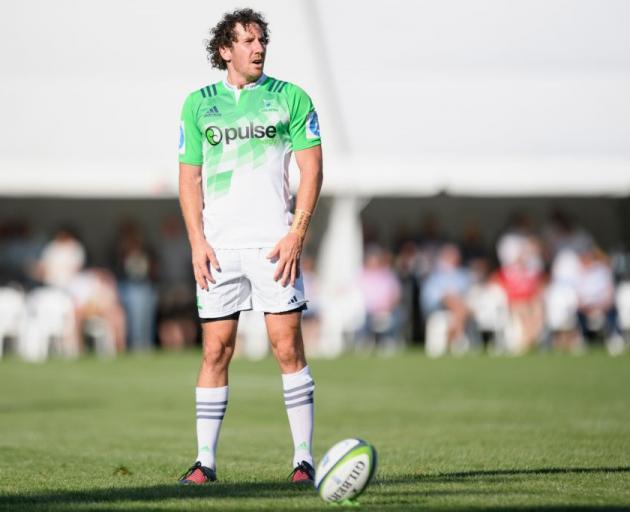 Highlanders first five-eighth Marty Banks lines up a shot at goal earlier in the year. Photo:...