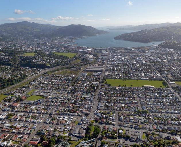 The view across southern Dunedin towards Otago Harbour. Photo by Stephen Jaquiery.