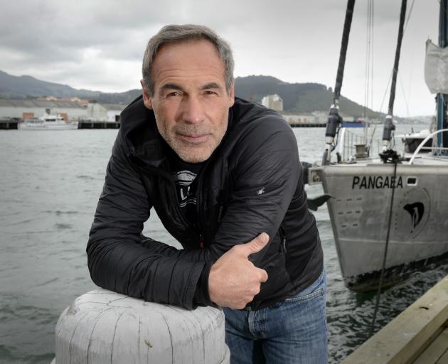 South African-born Mike Horn (50) and the 32m-long yacht Pangaea. Photo by Gerard O'Brien.