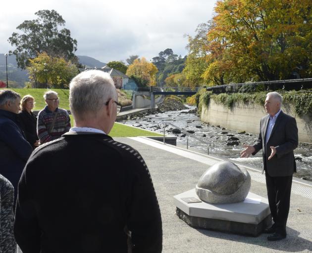 Dunedin City Council group manager arts and culture Bernie Hawke speaks at a ceremony to mark the...