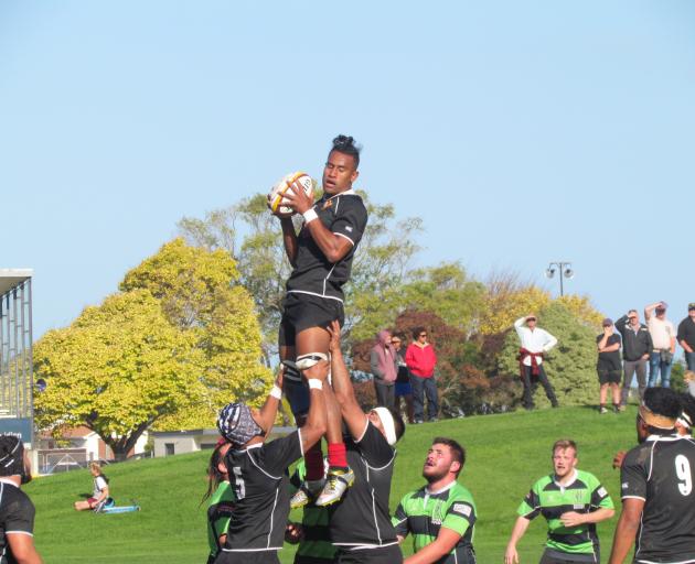 Old Boys flanker Filipo Veamatahau claimed possession in a lineout during the North Otago club...