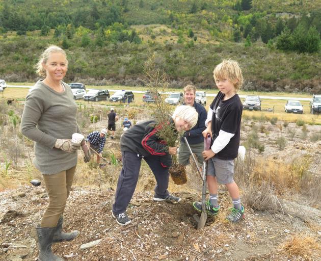 (from left) Renee Grove, Noah Bayliss (11), Gavin Finn and Sam Bayliss (9), of Queenstown. Photo supplied.