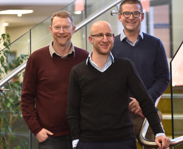 AbacusBio consultants (from left) Peter Amer, Tim Byrne and Hadyn Craig prepare for the opening...